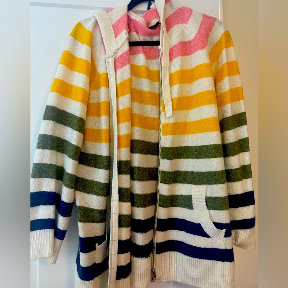 Cute bright striped cardigan hoodie torrid 2